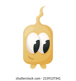 Vector yellow funny monster isolated on white.