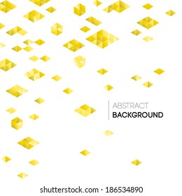 Vector yellow geometric background.  Triangle pattern in yellow and orange colors