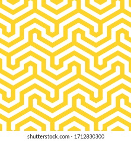Vector Yellow Geometric Pattern. Seamless Modern Linear Texture.