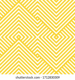 Vector Yellow Geometric Pattern. Seamless Modern Linear Texture.