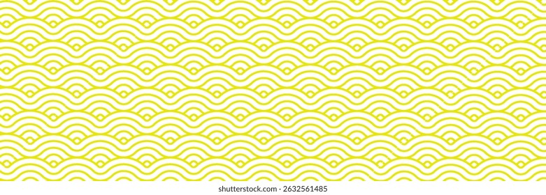 Vector yellow geometric pattern. Seamless pattern with rounded shapes.