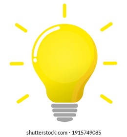 Vector Yellow Glowing Bulb Indicating Idea Stock Vector (Royalty Free ...