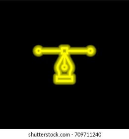 Vector yellow glowing neon ui ux icon. Glowing sign logo vector