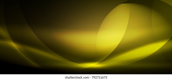 Vector yellow glowing wave neon flowing curve background, light effects template