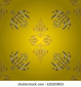 Vector yellow and golden pattern for your designs and backgrounds. Modern geometric seamless pattern for wrapping paper, fabric or textile. Vintage ornament.