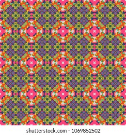 Vector yellow, gray and pink seamless background pattern with rhombuses.