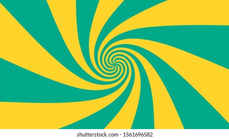 Vector - Yellow and green abstract vortex background. Bursting, Radial, radiating pattern