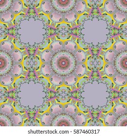Vector yellow and green damask lace floral ornament. Delicate intricate decorated for wedding ceremonies, anniversary, party, events.
