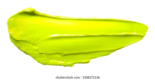 Vector yellow green fluo  paint texture isolated on white - acrylic banner for Your design