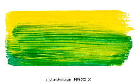 Vector yellow and green paint texture isolated on white - acrylic banner for Your design