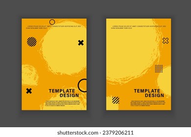 Vector yellow grunge banner template, Flyer template. Abstract background.
