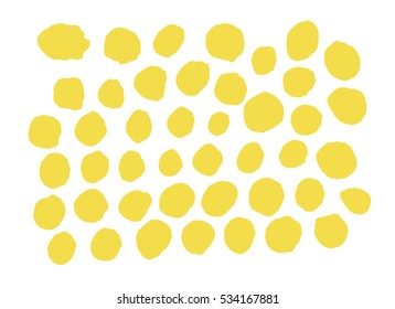 Vector yellow hand drawn spots