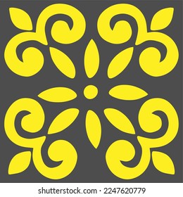 A Vector yellow hand-drawn abstract shapes isolated on a gray background