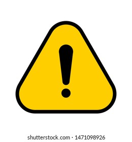 Vector yellow hazard warning symbol. Danger icon and sign of warn isolated on white background for use on web, typography, app, on the road and construction.