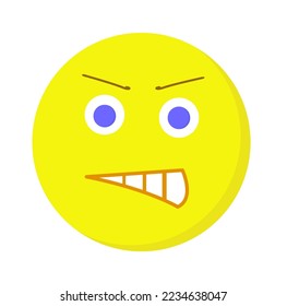 
Vector yellow head emoji expressing emotion.
furious