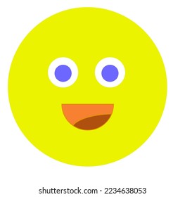 
Vector yellow head emoji expressing emotion.
happy smile