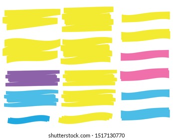 Vector Yellow Highlighter Brush Lines Brush Stock Vector (Royalty Free ...