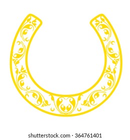 Vector yellow isolated horseshoe on white background