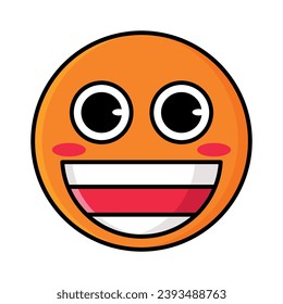 vector yellow laughing emoticon cool