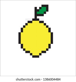 vector yellow lemon  concept in pixel art