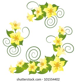 vector yellow lilly