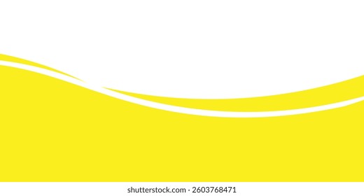 Vector yellow line background curve element with white space for text and message design, overlapping layers, vector