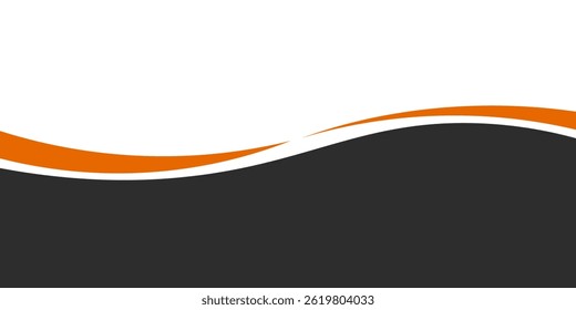 Vector yellow line background curve element with grey space for text and message design, overlapping layers, vector