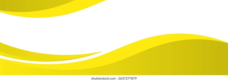 Vector yellow line background curve element with white space for text and message design, overlapping layers, vector