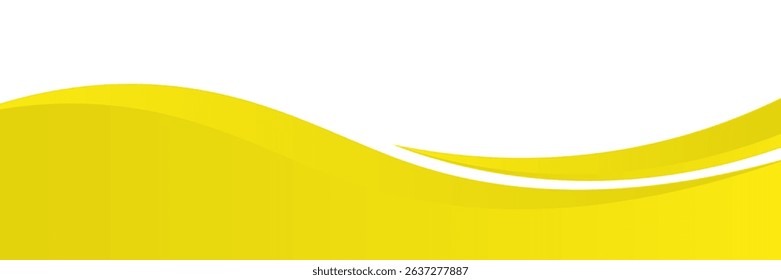 Vector yellow line background curve element with white space for text and message design, overlapping layers, vector