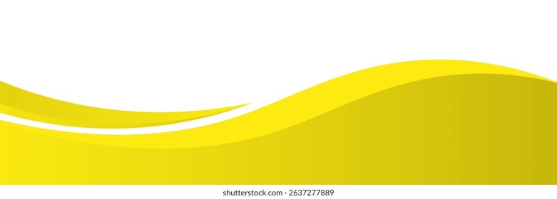 Vector yellow line background curve element with white space for text and message design, overlapping layers, vector