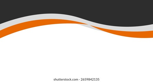 Vector yellow line background curve element with grey space for text and message design, overlapping layers.Vector