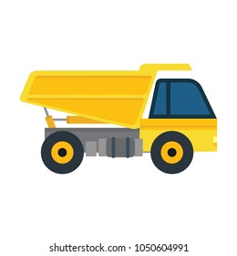Vector yellow loader truck. Isolated illustration on white background.