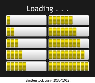 vector yellow loading bar indicate procedure of load