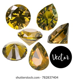 Vector Yellow Luxury Gems Illustration Set