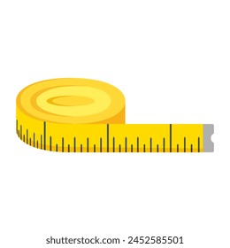 Vector yellow measuring tape for taking measurements  isolated on white background.