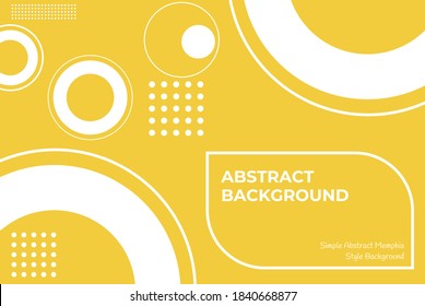 Vector Yellow Memphis Background with Abstract Circle Geometry Shapes. Suitable for banner, Poster, Promotion, advertising, card, web