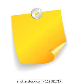 Vector yellow note paper illustration