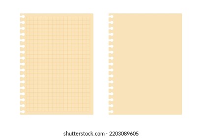 Vector yellow note paper isolated on white background. Office paper list symbol. Empty reminder study sticker. College book shape. Notepad remove sheet
