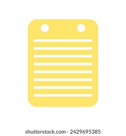 vector yellow notepad icon design illustration