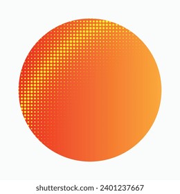 vector yellow and orange halftone round sale tag 