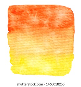 Vector yellow and orange paint texture isolated on white - watercolor banner for Your design