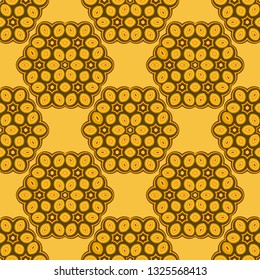 Vector Yellow Ornamental Mosaic Background. Geometric Seamless Pattern