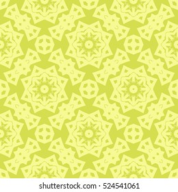 Vector Yellow Ornamental Seamless Line Pattern. Endless Texture. Oriental Geometric Ornament