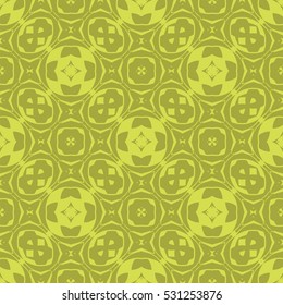 Vector Yellow Ornamental Seamless Line Pattern. Endless Texture. Oriental Geometric Ornament