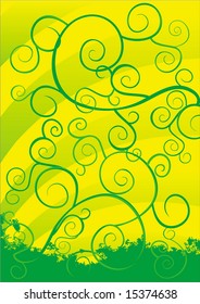 vector yellow ornate background