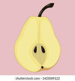 
vector yellow pear on a pink background