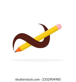 vector yellow pencil on white background