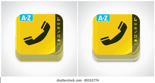 Vector yellow phone book icon