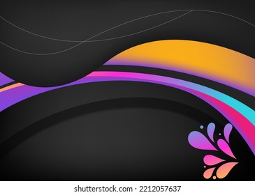 Fondo de oscilación abstracto de ondas de color rosa rosado vectorial. Línea de color de pancarta de ondas onduladas para banner web. 