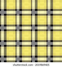 Vector Yellow Plaid Check Teen Seamless Pattern in Geometric Abstract Style Can be used for Summer Fashion Fabric Design, School Textile Classic Dress, Picnic Blanket, Retro Print Girly Shirt